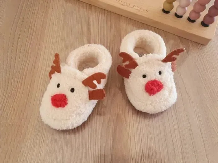 Paire de Chaussons Noël Rennes Taille 16-17 (0-6 mois) - Vertbaudet - photo numéro 2