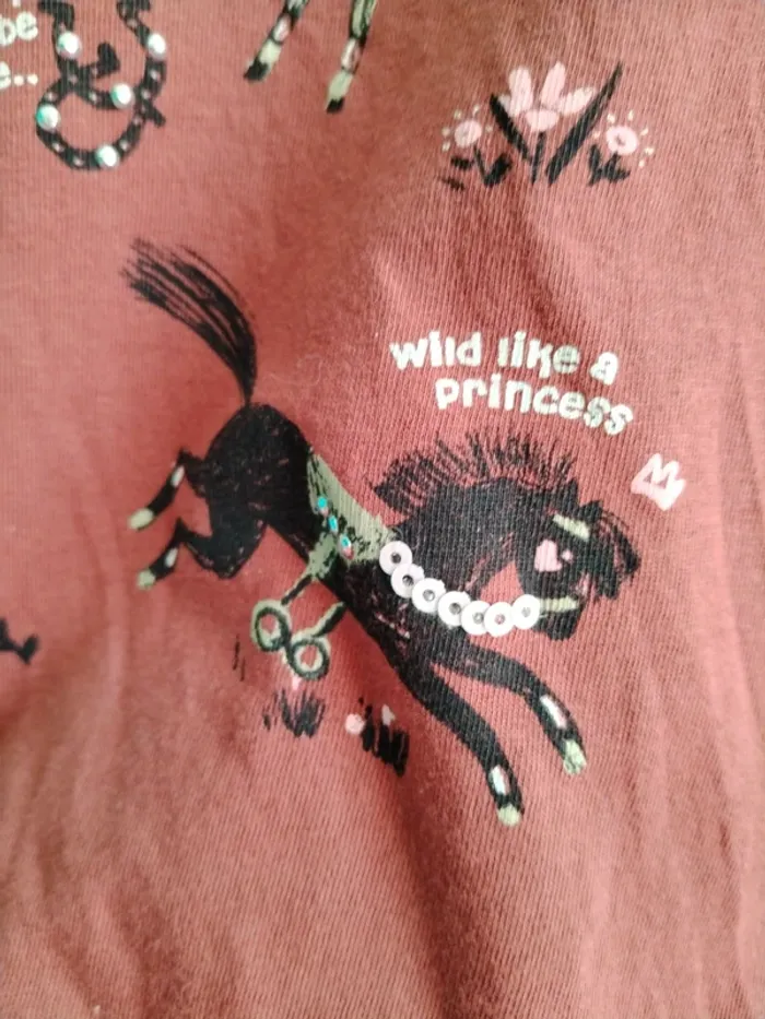 T-shirt manches longues chevaux Zeeman 9/10 ans - photo numéro 6