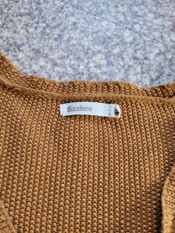 Pull marron/ moutarde - photo numéro 3