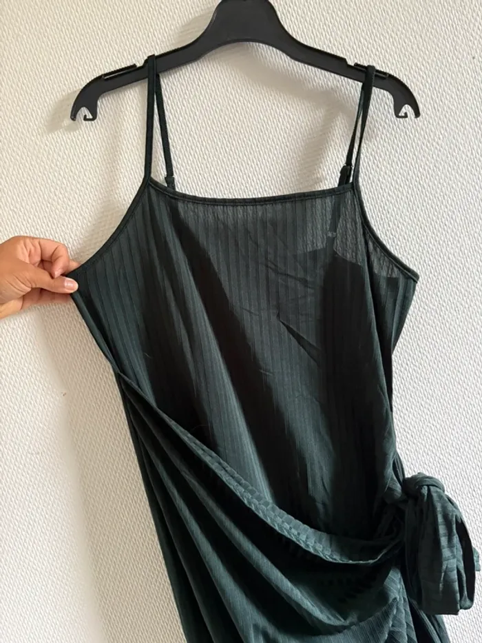 Robe débardeur avec noeud - verte foncé - photo numéro 8