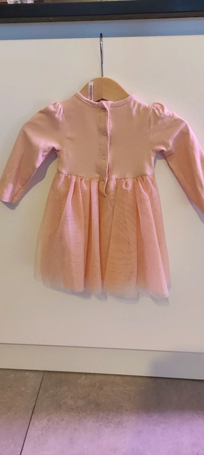 Robe rose manches longues avec body bébé fille Orchestra 6 mois 67cm - photo numéro 2
