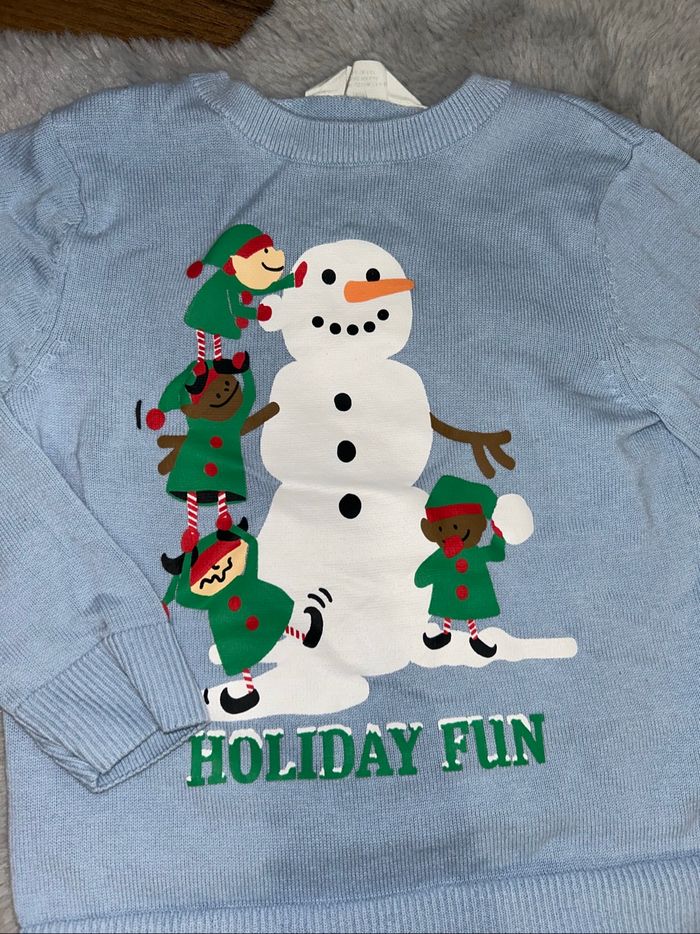 Pull de Noël bleu bonhomme de neige - 5/6 ans - H&M - photo numéro 2