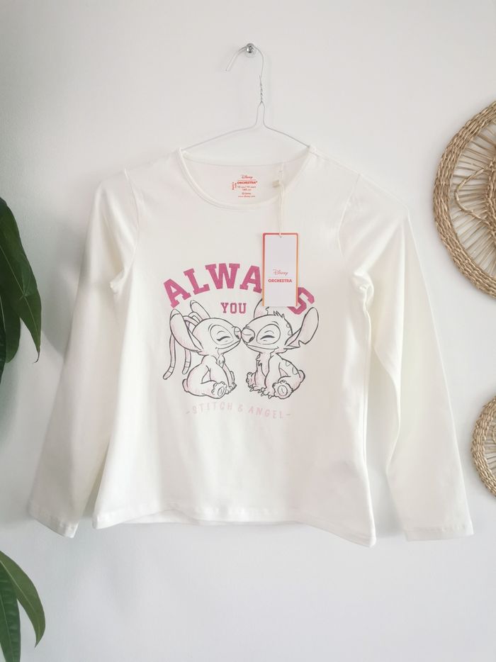 Tee-shirt manches longues Stitch et Angel Disney Orchestra 10 Ans