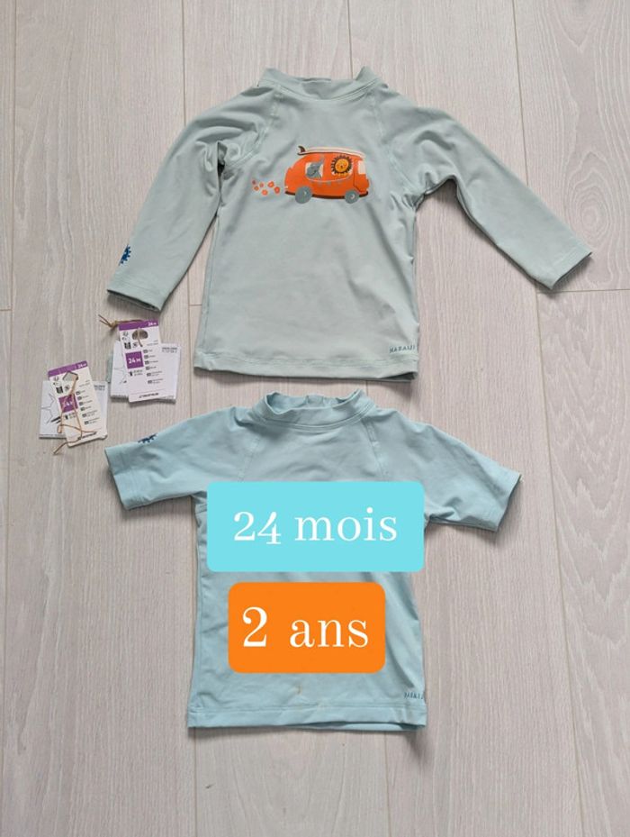Lot 2 t-shirt de bain Anti uv 50+
