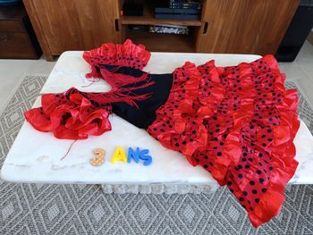 Déguisement robe de flamenco noire et rouge