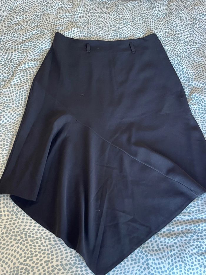 Jupe asymétrique noire mi longue taille 40/42 vintage - photo numéro 6