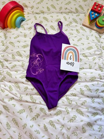 maillot de bain 1 pièce violet 6 ans tribord