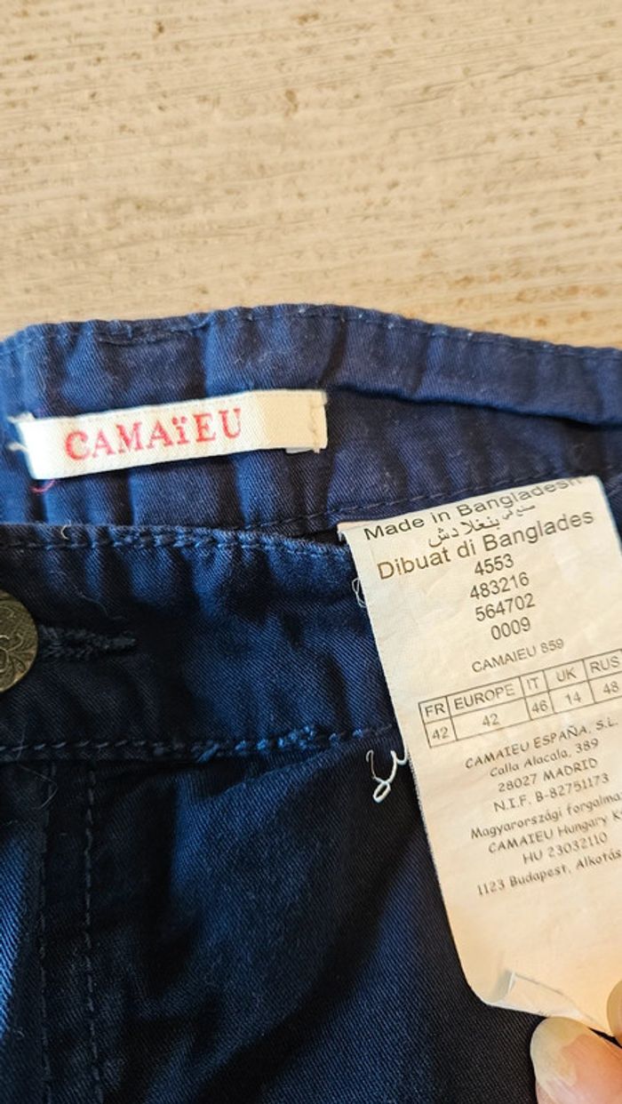 Short femme bleu marine, Camaïeu, taille 42, peu mis - photo numéro 4
