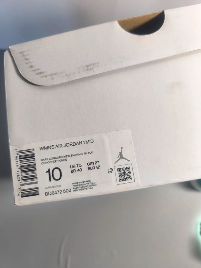 Baskets Jordan one mid black grappe violette noir pointure 42 très bon état avec boîte - photo numéro 11