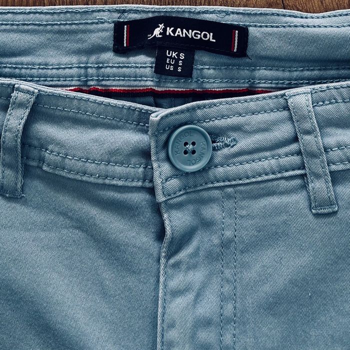 Short chino bleu clair Kangol (logo brodé) pour homme, taille S (W 30) = 40 taille française - photo numéro 5