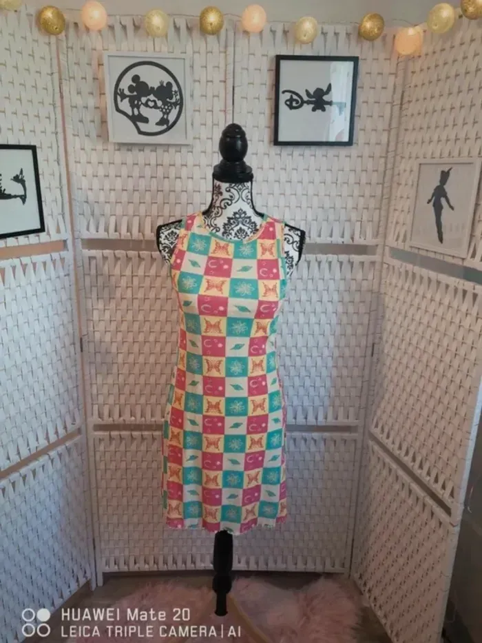 💕Jolie Robe fourreau d'été style 90s Vibes - Motifs Papillons & Lunes High Spirits femme TM / 38 💕