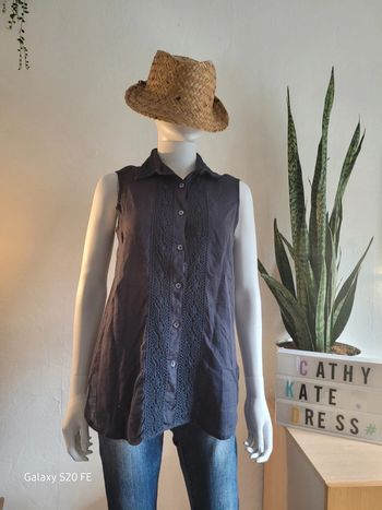 Chemise sans manches en lin