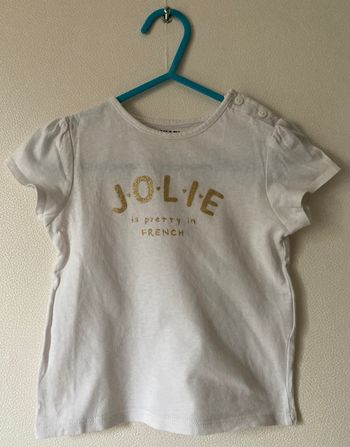 Tee-shirt imprimé pailleté doré taille 18 mois