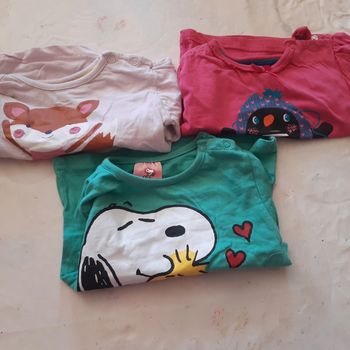3 maillots manches longues 80 cm