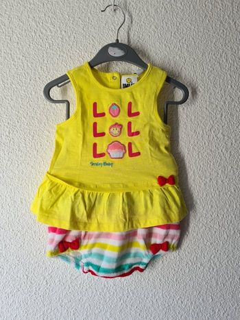 ensemble débardeur jaune et culotte multicolore smiley Orchestra
