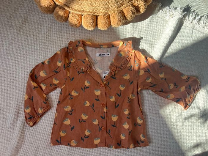 Chemisier souple avec motif fleurs et col gemo neuf