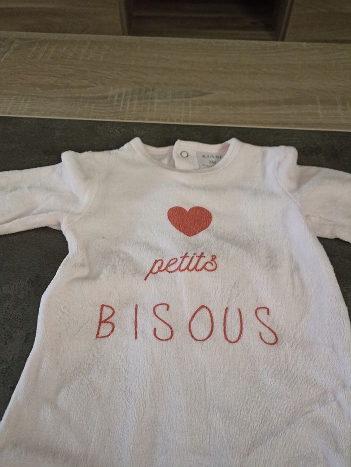 Pyjama en velours petits bisous - photo numéro 3