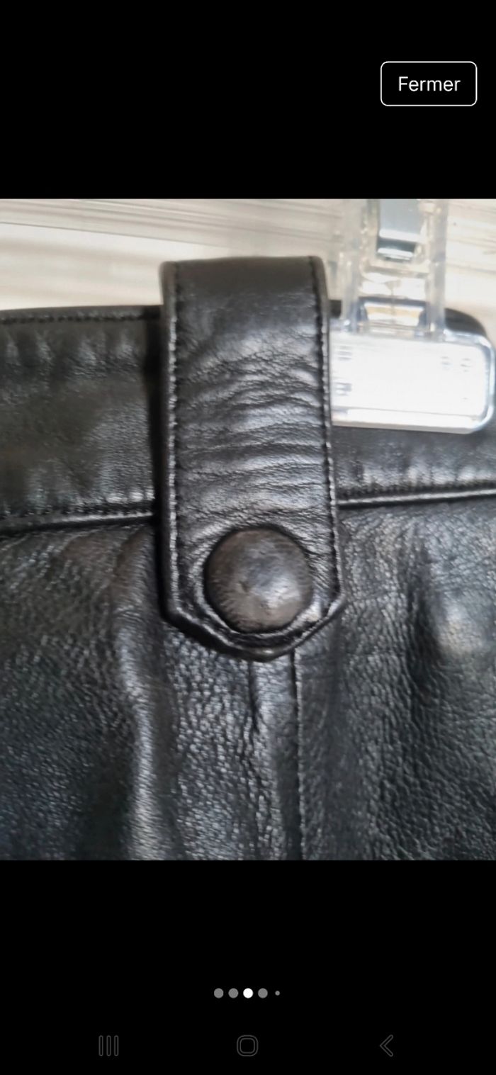 Pantalon cuir vintage coupe originale - photo numéro 2