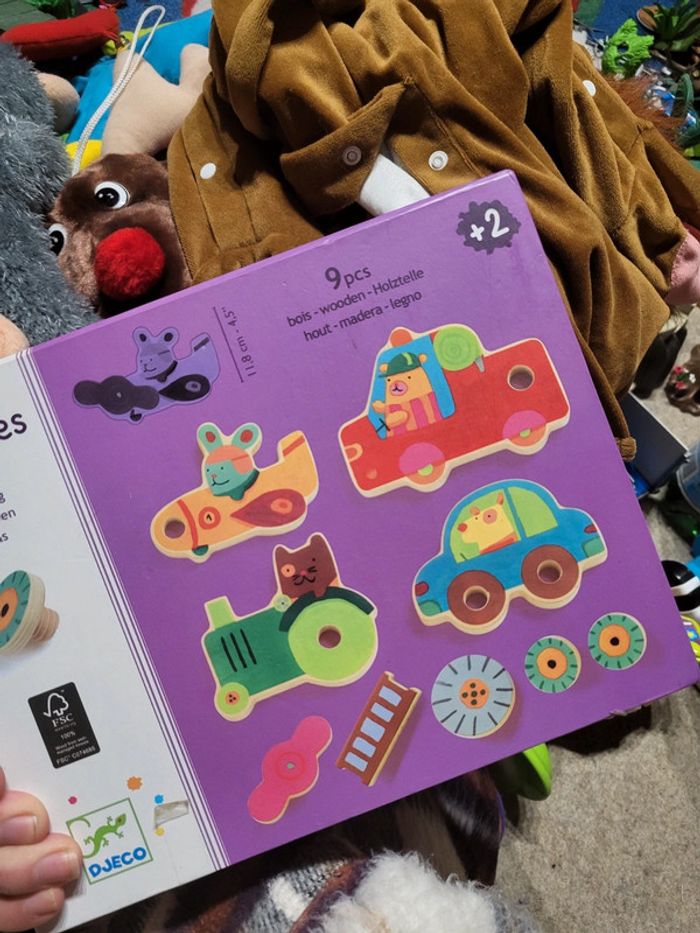 Jeu de vissages en bois véhicules djeco - photo numéro 2