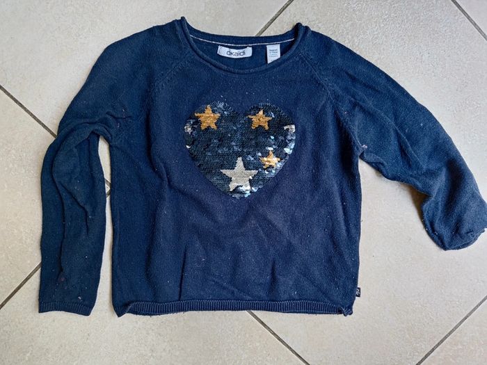 Pull coeur sequins