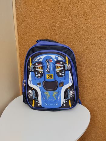 Sac à dos scolaire voiture de course 35cm