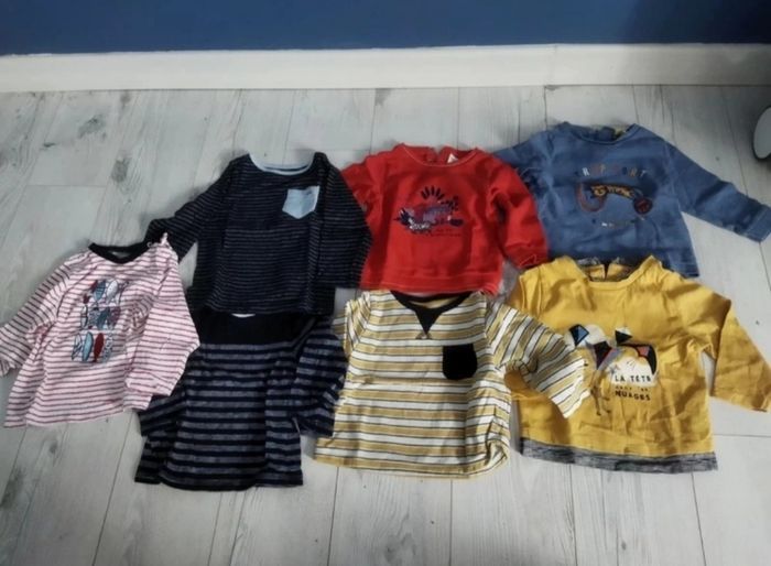 Lot de 7 tee shirts manches longues taille 12 mois