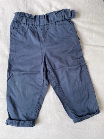 Pantalon marine avec noeud Obaibi 18 mois