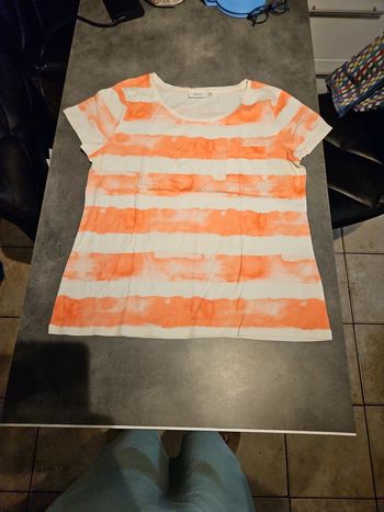 Tee-shirt rose et blanc Yessica taille L