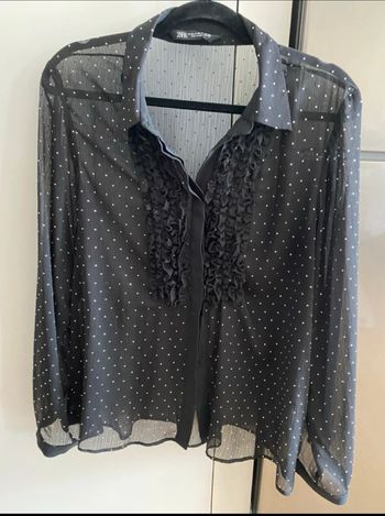 Chemisier noir transparent marqué Zara