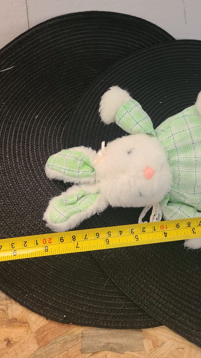 doudou lapin carré vert - photo numéro 2