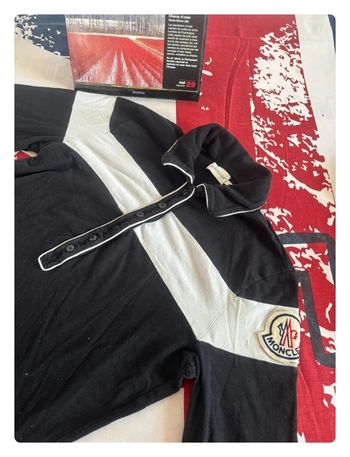 Polo col poitrine moncler femme noir et blanc xs/s
