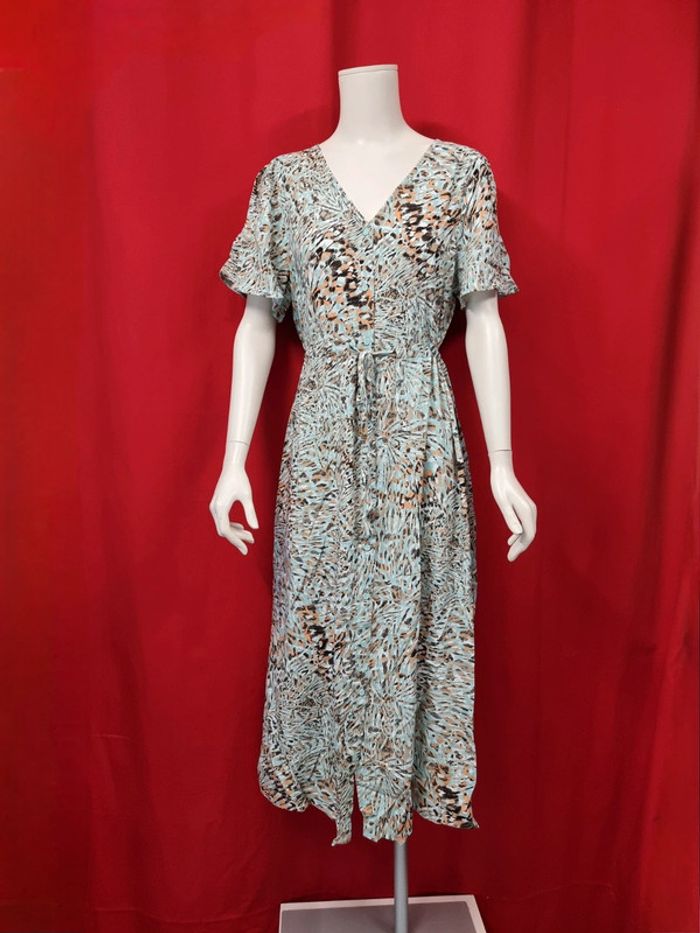 ICHI robe fluide de jour * taille 38 * turquoise