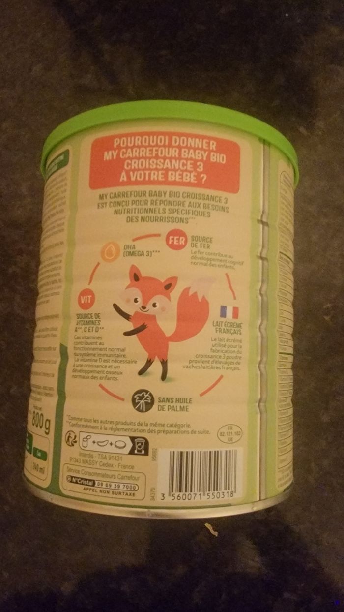 Lait croissance bio 3 eme age - photo numéro 2