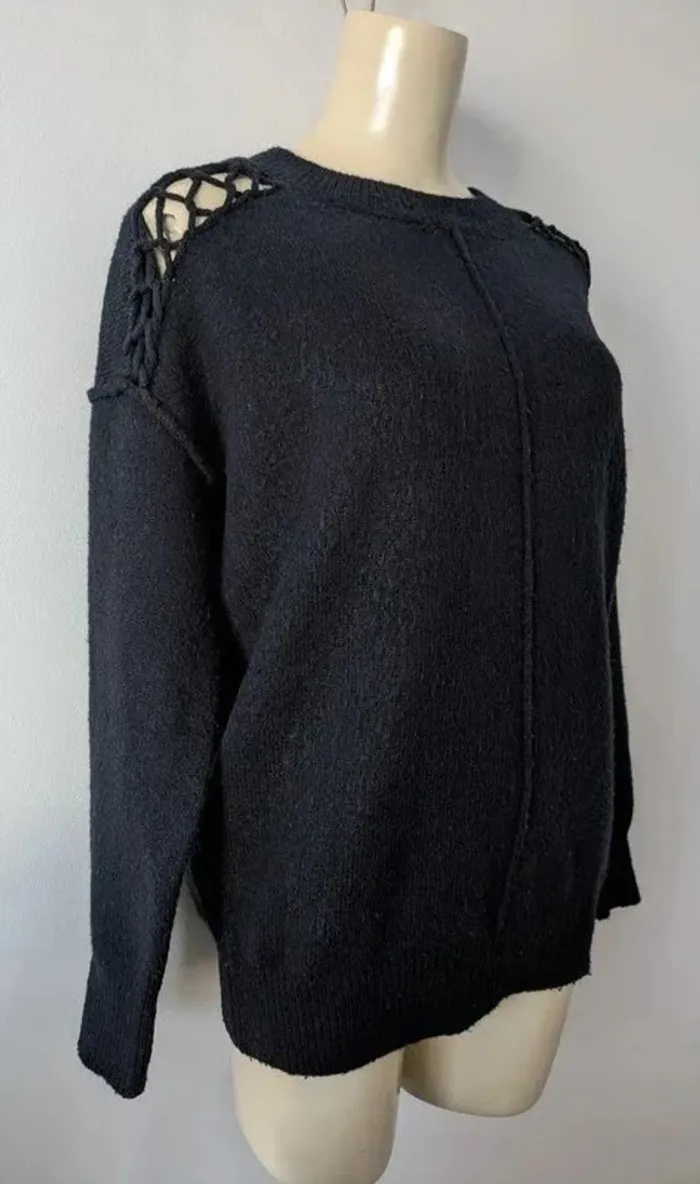 Pull marine en laine - Le Temps des Cerises - taille 46 - photo numéro 2