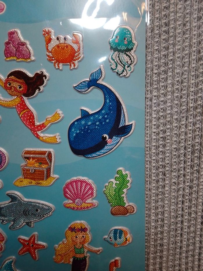 Autocollants Stickers Glitter bubble "Sirène" - photo numéro 3