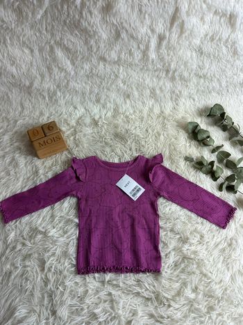 T-shirt manches longues violet taille 6-9 mois Next