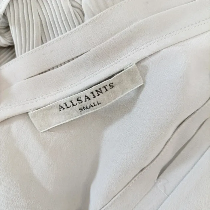 Robe midi asymétrique AllSaints gris clair - Col V - Taille S - A661 - photo numéro 9