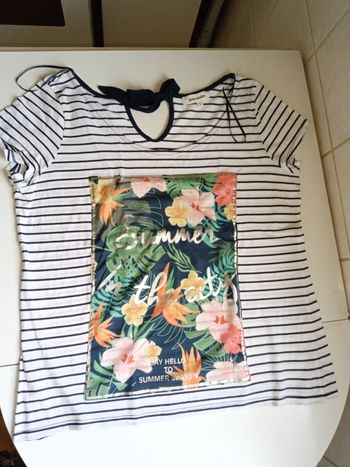 T-SHIRT marinière, taille L en 44