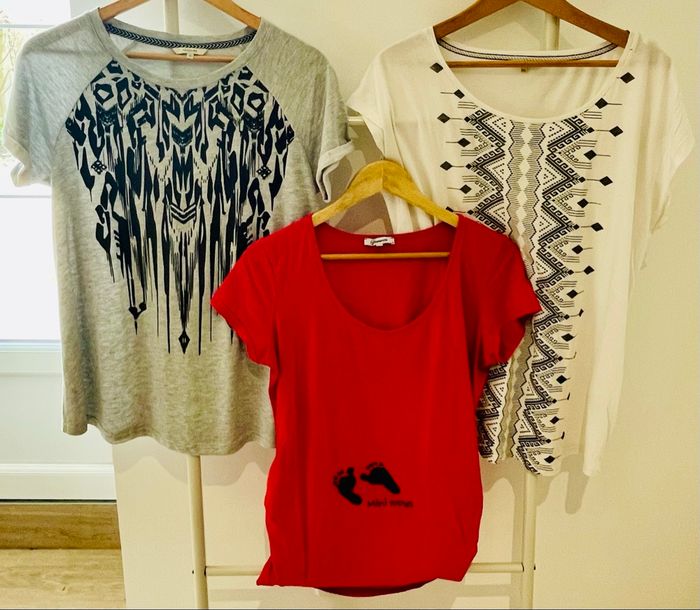 Lot de 3 T-shirts de grossesse – Taille M/L