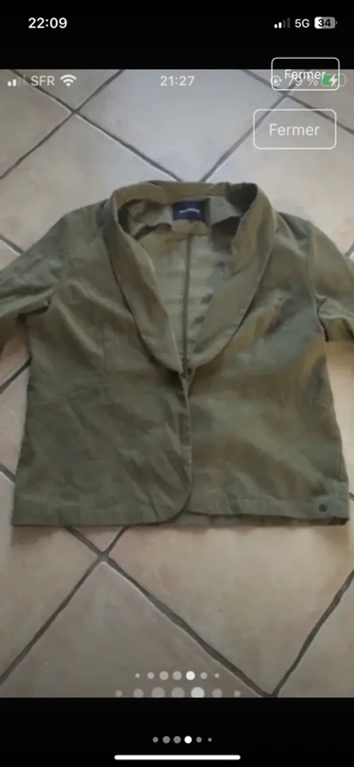 Magnifique blazer en 42 de la boutique Bonobo type peau de pêche excellent état - photo numéro 3