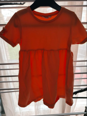 Robe manches courtes fille 2-3 ans orange corail