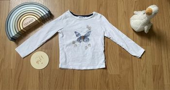 T shirt manches longues papillon