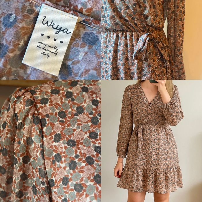 Robe fluide à fleurs lurex Wiya taille 36 - photo numéro 6