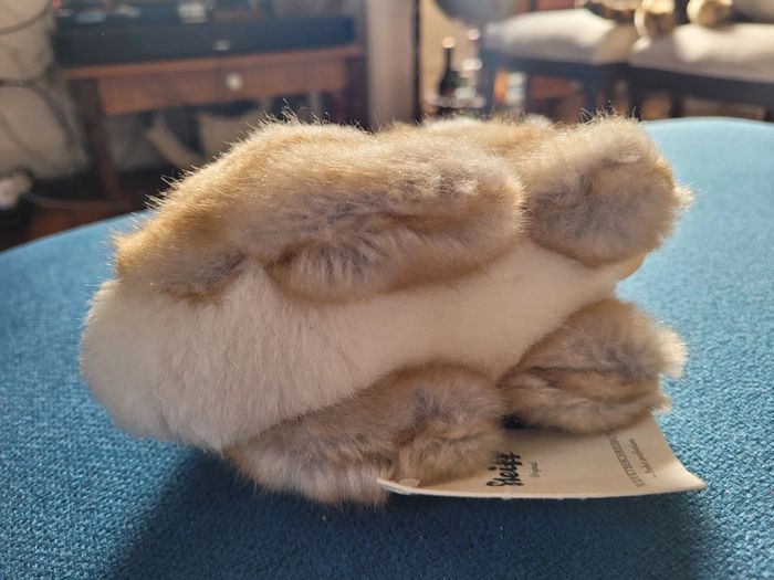 Peluche Lapin Steiff assis étiquette 20cm gris blanc mignon doux collection - photo numéro 8