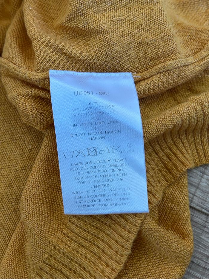 Pull jaune moutarde à manches longues Caroll taille XS TBE - photo numéro 10