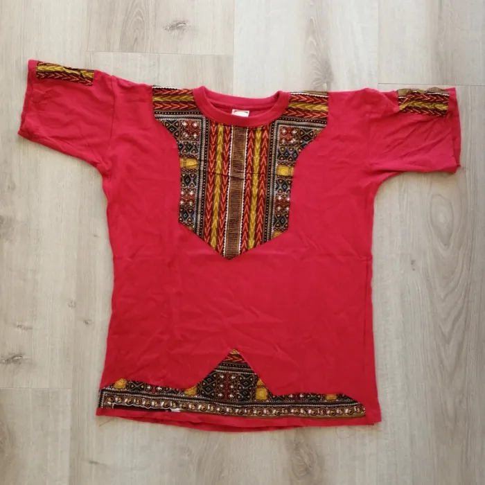Roger a Roger T-Shirt Africa Ethnic Rouge Homme Exclusif Traditionnel Collection Safari (Taille XL) - photo numéro 2