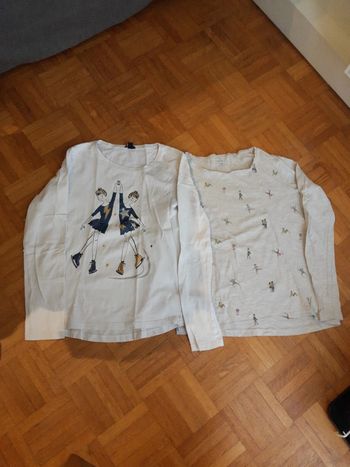 Lot 2 t-shirts manches longues  10 ans Kiabi