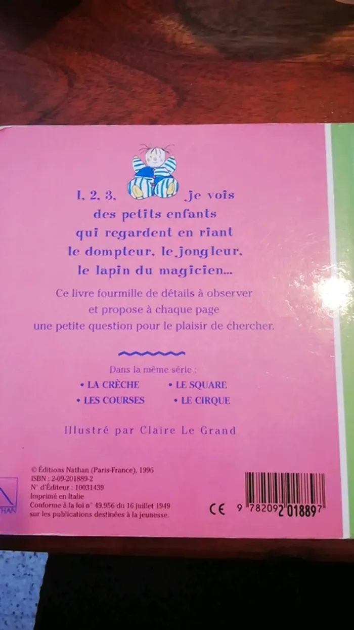 Livre pour enfant "Le cirque" 1 2 3 je vois - photo numéro 2