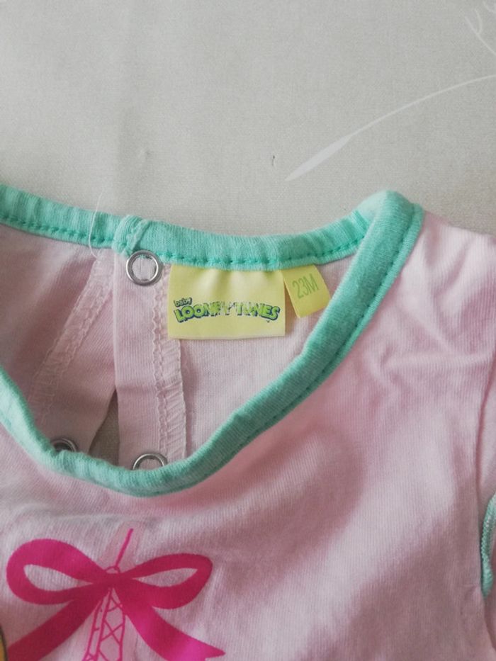 Robe débardeur rose Looney Tunes 23 mois - photo numéro 2