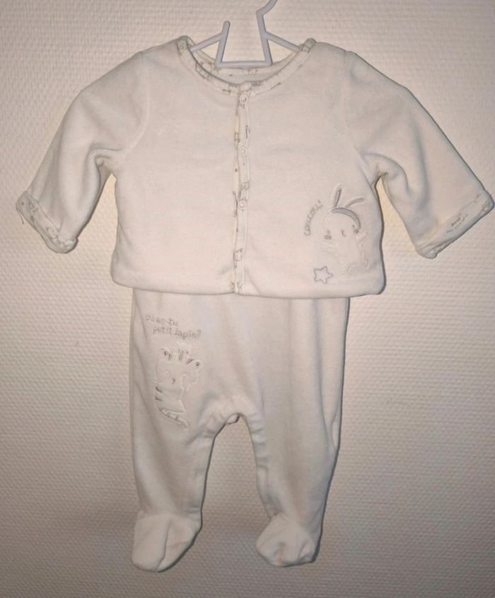 Pyjama velours  2 pièce sergent major 3 mois